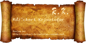 Rückert Krisztofer névjegykártya